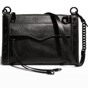 REBECCA MINKOFF MAB Studded Leather Crossbody Purse Bag Women’s Black NEW